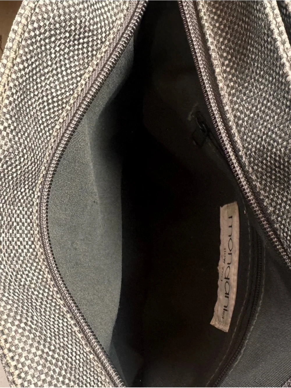 Mondani Gray Woven Crossbody Shoulder Bag